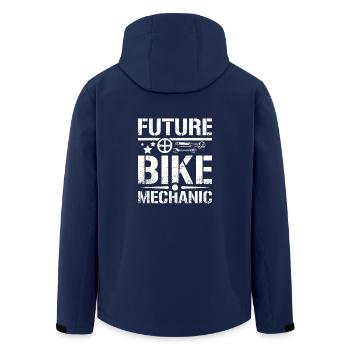 Future bike mechanic - Men’s Recycled Softshell Jacket by Stanley/Stella - navy - Back - AI Model Male 185 light (185cm)