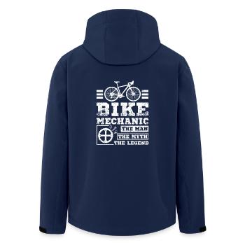Bike mechanic the man the myth the legend - Men’s Recycled Softshell Jacket by Stanley/Stella - navy - Back - AI Model Male 185 light (185cm)