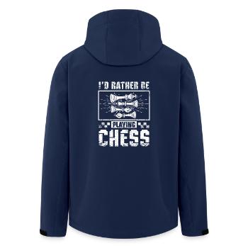 I'd rather be playing chess - Men’s Recycled Softshell Jacket by Stanley/Stella - navy - Back - AI Model Male 185 light (185cm)