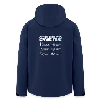 Thinags que je fais dans mon tieme de rechange jouer aux échecs - Veste softshell homme en polyester recyclé Stanley/Stella - marine - Dos - AI Model Male 185 light (185cm)