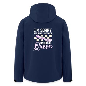 Sorry for what I said when I lost my queen chess - Men’s Recycled Softshell Jacket by Stanley/Stella - navy - Back - AI Model Male 185 light (185cm)