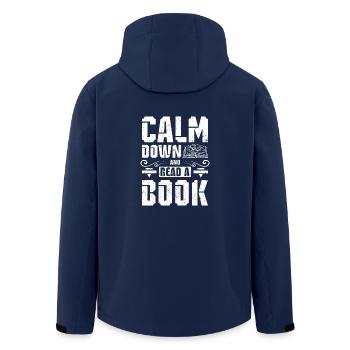 Calm down an read a book - Men’s Recycled Softshell Jacket by Stanley/Stella - navy - Back - AI Model Male 185 light (185cm)