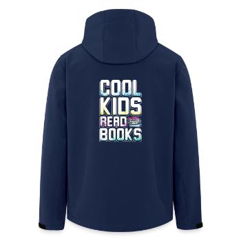 Cool kids read books - Men’s Recycled Softshell Jacket by Stanley/Stella - navy - Back - AI Model Male 185 light (185cm)