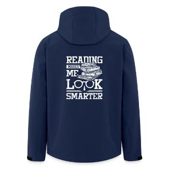 Reading makes me look smarter - Men’s Recycled Softshell Jacket by Stanley/Stella - navy - Back - AI Model Male 185 light (185cm)