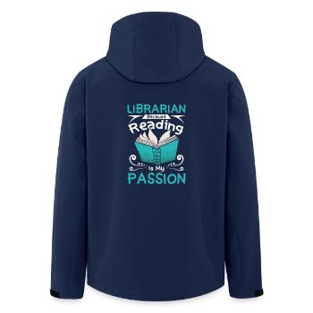 Librarian because reading is my passion - Men’s Recycled Softshell Jacket by Stanley/Stella - navy - Back - AI Model Male 185 light (185cm)