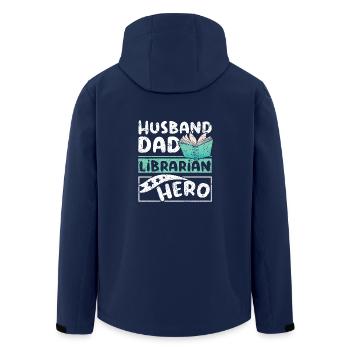 Husband dad librarian hero - Recycelte Männer Softshell-Jacke von Stanley/Stella - Navy - Hinten - AI Model Male 185 light (185cm)
