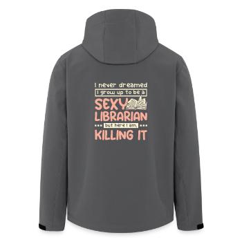 Sexy librarian - Men’s Recycled Softshell Jacket by Stanley/Stella - anthracite - Back - AI Model Male 185 light (185cm)