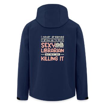 Sexy librarian - Recycelte Männer Softshell-Jacke von Stanley/Stella - Navy - Hinten - AI Model Male 185 light (185cm)