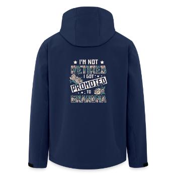 I got promoted to grandma - Men’s Recycled Softshell Jacket by Stanley/Stella - navy - Back - AI Model Male 185 light (185cm)