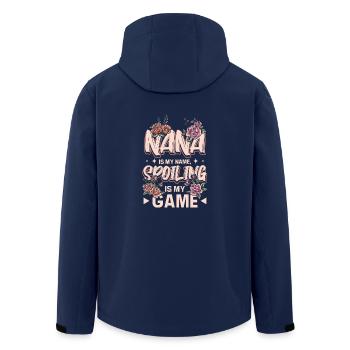 Nana is my name spoiling is my game - Men’s Recycled Softshell Jacket by Stanley/Stella - navy - Back - AI Model Male 185 light (185cm)