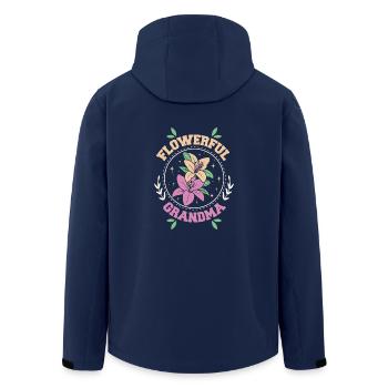 Flowerful grandma - Men’s Recycled Softshell Jacket by Stanley/Stella - navy - Back - AI Model Male 185 light (185cm)