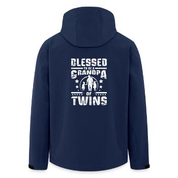 Blessed to be a grandpa of twins - Men’s Recycled Softshell Jacket by Stanley/Stella - navy - Back - AI Model Male 185 light (185cm)