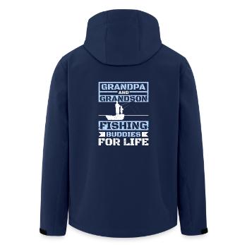 Copains de pêche de grand-père et petit-fils pour la vie - Veste softshell homme en polyester recyclé Stanley/Stella - marine - Dos - AI Model Male 185 light (185cm)