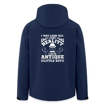 J’ai l’air vieux mais je suis un petit garçon antique - Veste softshell homme en polyester recyclé Stanley/Stella - marine - Dos - AI Model Male 185 light (185cm)