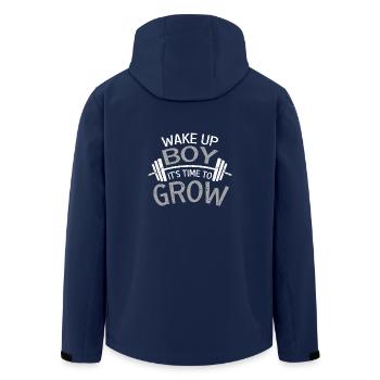 Wake up boy its time to grow - Men’s Recycled Softshell Jacket by Stanley/Stella - navy - Back - AI Model Male 185 light (185cm)