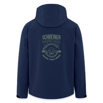 Schreiner Unmögliches wird sofort erledigt - Recycelte Männer Softshell-Jacke von Stanley/Stella - Navy - Hinten - AI Model Male 185 light (185cm)