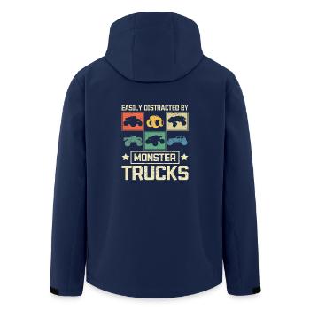 Easily distracted by Monster trucks - Recycelte Männer Softshell-Jacke von Stanley/Stella - Navy - Hinten - AI Model Male 185 light (185cm)