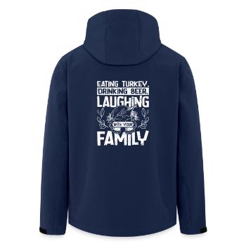 Eating turkey drinking beer laughing with family - Recycelte Männer Softshell-Jacke von Stanley/Stella - Navy - Hinten - AI Model Male 185 light (185cm)