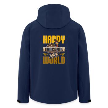 Happy thanksgiving to all the world - Recycelte Männer Softshell-Jacke von Stanley/Stella - Navy - Hinten - AI Model Male 185 light (185cm)