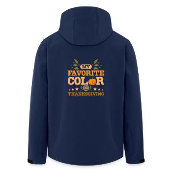 My favorite color is thanksgiving - Men’s Recycled Softshell Jacket by Stanley/Stella - navy - Back - AI Model Male 185 light (185cm)