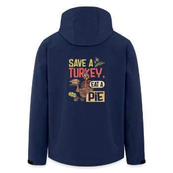 Save a turkey eat a pie - Recycelte Männer Softshell-Jacke von Stanley/Stella - Navy - Hinten - AI Model Male 185 light (185cm)
