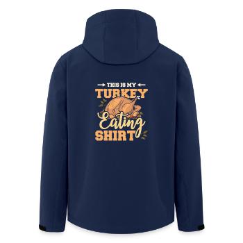 This is my turkey eating shirt - Men’s Recycled Softshell Jacket by Stanley/Stella - navy - Back - AI Model Male 185 light (185cm)