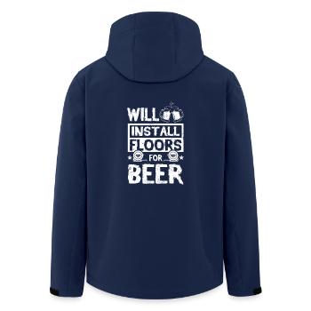 Will install floors for beer - Men’s Recycled Softshell Jacket by Stanley/Stella - navy - Back - AI Model Male 185 light (185cm)