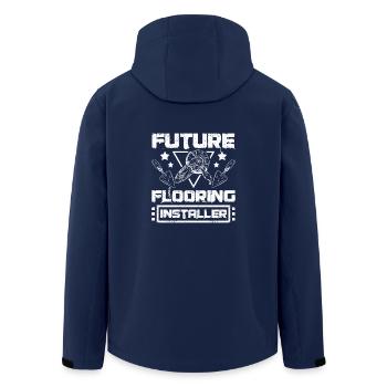 Future flooring installer - Men’s Recycled Softshell Jacket by Stanley/Stella - navy - Back - AI Model Male 185 light (185cm)