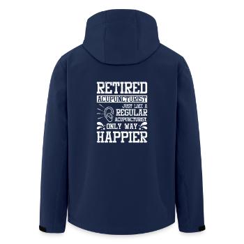 Happy retired acupuncturist - Men’s Recycled Softshell Jacket by Stanley/Stella - navy - Back - AI Model Male 185 light (185cm)