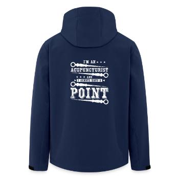 I'm an acupuncturist I always have a point - Men’s Recycled Softshell Jacket by Stanley/Stella - navy - Back - AI Model Male 185 light (185cm)
