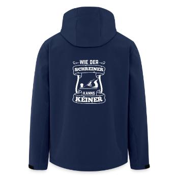 Schreiner Hobel Wie der Schreiner kanns keiner - Recycelte Männer Softshell-Jacke von Stanley/Stella - Navy - Hinten - AI Model Male 185 light (185cm)