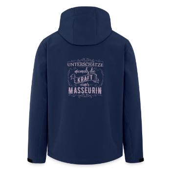 Unterschätze nicht die Kraft einer Masseurin - Recycelte Männer Softshell-Jacke von Stanley/Stella - Navy - Hinten - AI Model Male 185 light (185cm)