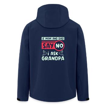 If mom and dad say no I askt grandpa - Recycelte Männer Softshell-Jacke von Stanley/Stella - Navy - Hinten - AI Model Male 185 light (185cm)