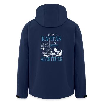 Ein kapitän ein boot viele abenteuer - Recycelte Männer Softshell-Jacke von Stanley/Stella - Navy - Hinten - AI Model Male 185 light (185cm)