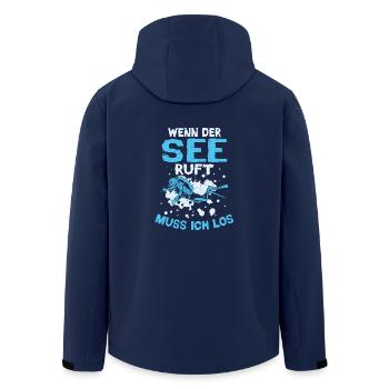 Wenn der See ruft muss ich los tauchen - Recycelte Männer Softshell-Jacke von Stanley/Stella - Navy - Hinten - AI Model Male 185 light (185cm)