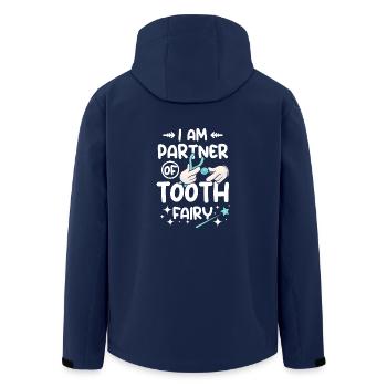 I am partner of tooth fairy - Men’s Recycled Softshell Jacket by Stanley/Stella - navy - Back - AI Model Male 185 light (185cm)