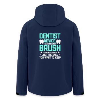 Funny dentist advice - Men’s Recycled Softshell Jacket by Stanley/Stella - navy - Back - AI Model Male 185 light (185cm)