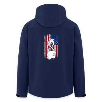 Usa American Flag Dentist 4th of July - Men’s Recycled Softshell Jacket by Stanley/Stella - navy - Back - AI Model Male 185 light (185cm)