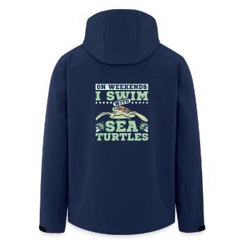 Je nage avec les tortues de mer - Veste softshell homme en polyester recyclé Stanley/Stella - marine - Dos - AI Model Male 185 light (185cm)