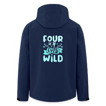 4ème anniversaire quatre fois sauvage - Veste softshell homme en polyester recyclé Stanley/Stella - marine - Dos - AI Model Male 185 light (185cm)