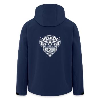 Echte Helden werden im November geboren - Recycelte Männer Softshell-Jacke von Stanley/Stella - Navy - Hinten - AI Model Male 185 light (185cm)