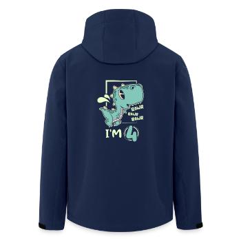 Kids dinosaur 4 years old rawa I'm 4th birthday - Men’s Recycled Softshell Jacket by Stanley/Stella - navy - Back - AI Model Male 185 light (185cm)