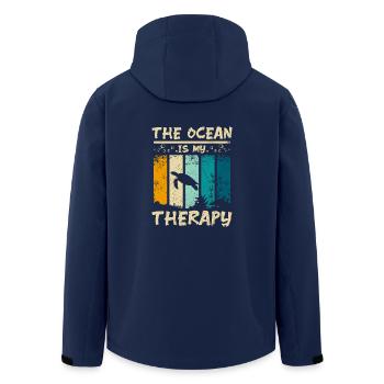 The ocean is my therapy - Men’s Recycled Softshell Jacket by Stanley/Stella - navy - Back - AI Model Male 185 light (185cm)
