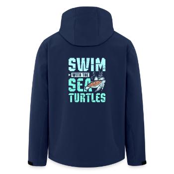 Swim with the sea turtles - Men’s Recycled Softshell Jacket by Stanley/Stella - navy - Back - AI Model Male 185 light (185cm)