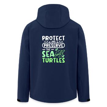 Protéger et préserver les tortues de mer - Veste softshell homme en polyester recyclé Stanley/Stella - marine - Dos - AI Model Male 185 light (185cm)