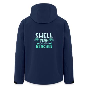 Shell yeah beaches - Recycelte Männer Softshell-Jacke von Stanley/Stella - Navy - Hinten - AI Model Male 185 light (185cm)