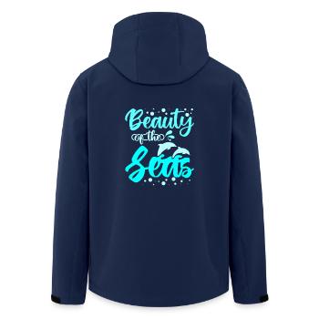 Beauty of the seas dolphins - Men’s Recycled Softshell Jacket by Stanley/Stella - navy - Back - AI Model Male 185 light (185cm)