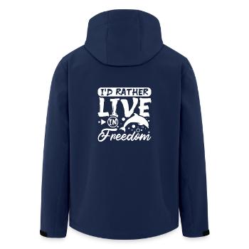 I'd rather live in freedom dolphins - Men’s Recycled Softshell Jacket by Stanley/Stella - navy - Back - AI Model Male 185 light (185cm)