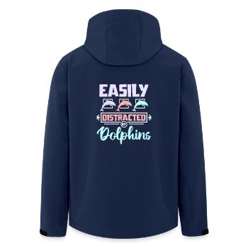 Easily distracted by dolphins - Men’s Recycled Softshell Jacket by Stanley/Stella - navy - Back - AI Model Male 185 light (185cm)