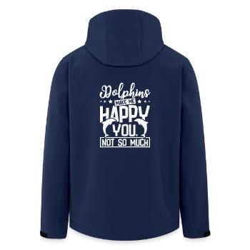 Dolphins make me happy you not so much - Men’s Recycled Softshell Jacket by Stanley/Stella - navy - Back - AI Model Male 185 light (185cm)